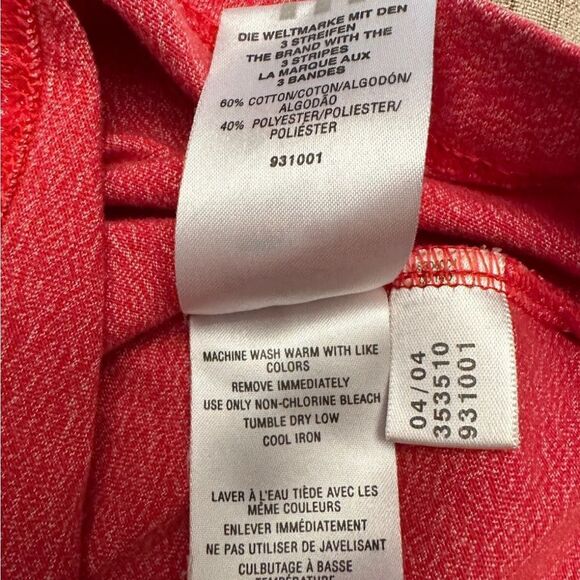 ADIDAS Top Womens Small Hooded Red White Long Sleeve Script Lightweight Pullover - Picture 7 of 9